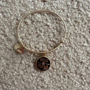 Gold alex and ani bangle says witches be crazy never worn